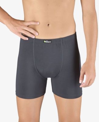 GINA pánské boxerky s delší nohavičkou, delší nohavička, šité, jednobarevné Eco Bamboo 74159P - černá 58/60