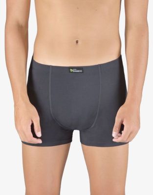 GINA pánské boxerky s kratší nohavičkou, kratší nohavička, šité, jednobarevné Eco Bamboo 73125P - tm. šedá 58/60