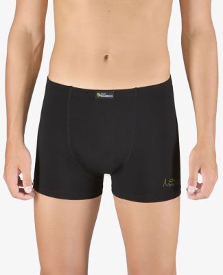 GINA pánské boxerky s kratší nohavičkou, kratší nohavička, šité, s potiskem Eco Bamboo 73129P - tm. šedá olivová 50/52