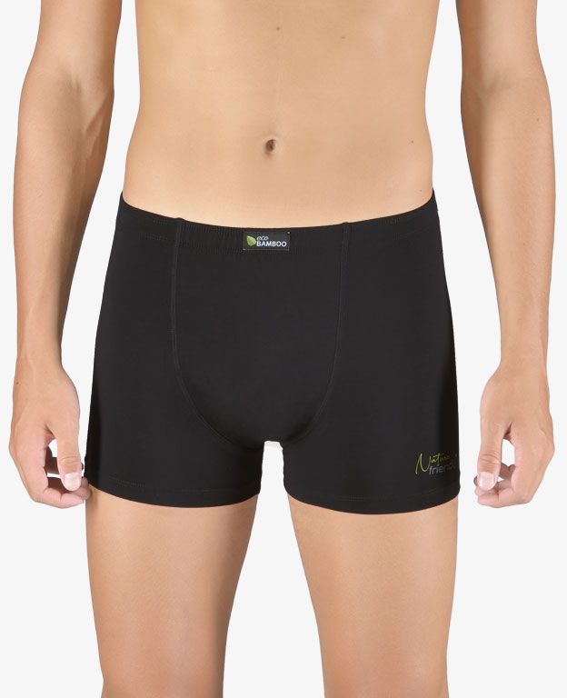 GINA pánské boxerky s kratší nohavičkou, kratší nohavička, šité, s potiskem Eco Bamboo 73129P