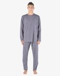 GINA pánské pyžamo dlouhé pánské, šité, s potiskem Pyžama 2023 79155P