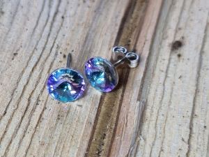 Náušnice Swarovski 8mm - chaton VL - Rhodium puzeta, zirkon 50004 | chaton - VL 8mm