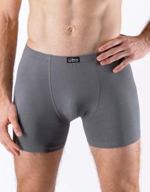 GINA pánské boxerky s delší nohavičkou, delší nohavička, šité, jednobarevné 74086P - černá 54/56
