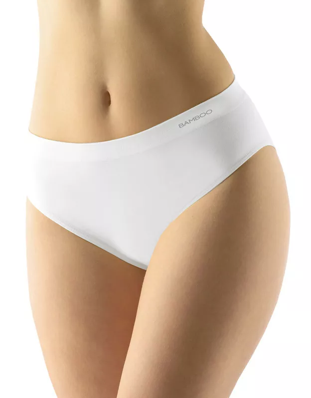 GINA dámské kalhotky klasické, širší bok, bezešvé, jednobarevné Eco Bamboo 00038P - bílá XL/XXL