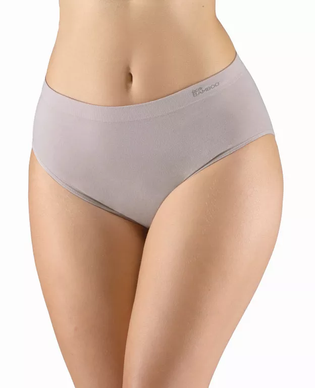 GINA dámské kalhotky klasické ve větších velikostech, větší velikosti, bezešvé, jednobarevné Eco Bamboo 01002P - šedohnědá M/L