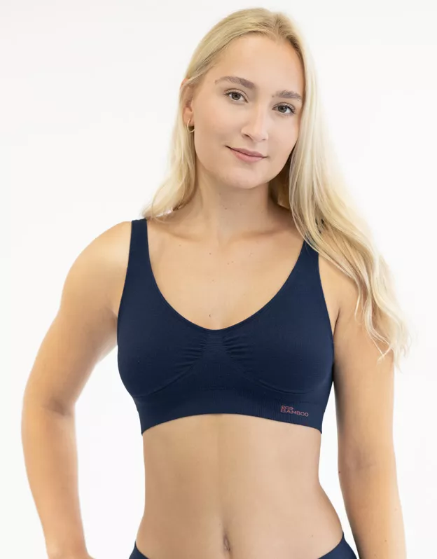 GINA dámské podprsenka sportovní s vycpávkami, bez kostice, bezešvé, jednobarevné Eco Bamboo 07014P - lékořice tomato S/M