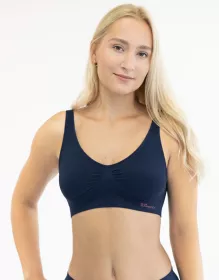GINA dámské podprsenka sportovní s vycpávkami, bez kostice, bezešvé, jednobarevné Eco Bamboo 07014P