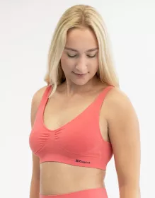 GINA dámské podprsenka sportovní s vycpávkami, bez kostice, bezešvé, jednobarevné Eco Bamboo 07014P