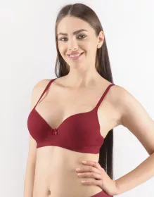 GINA dámské podprsenka vyztužená, push-up, bezešvé, jednobarevné MicroPolyamid 07008P