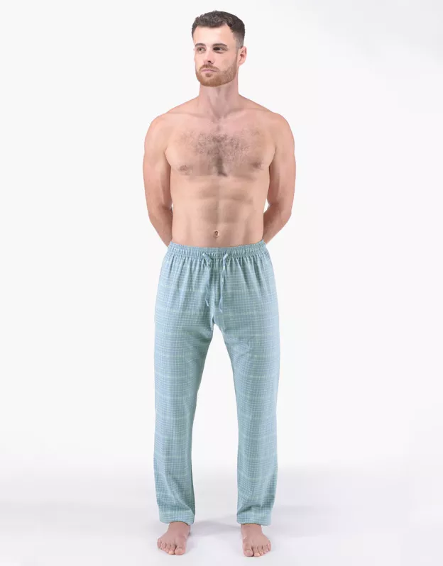 GINA pánské kalhoty dlouhé pyžamové pánské, šité, klasické, s potiskem Pyžama 2024 79183P -