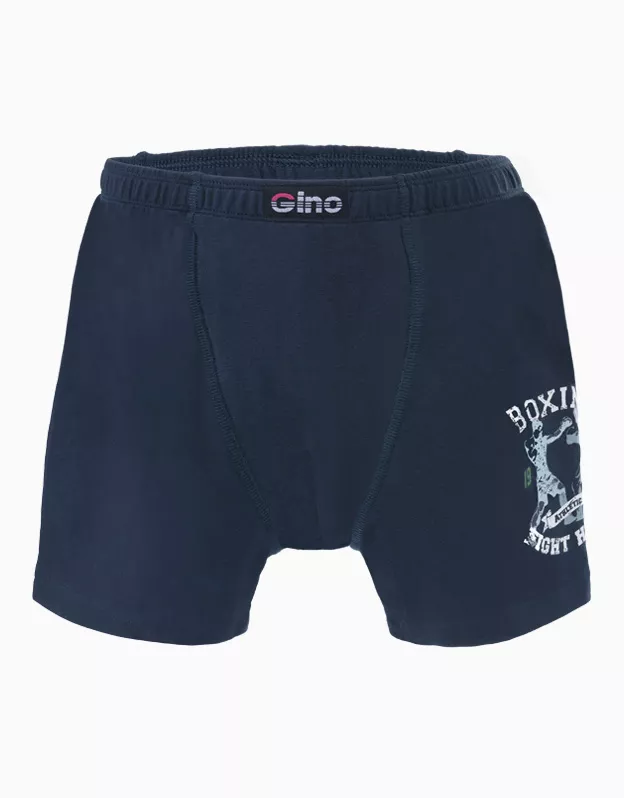 GINA dětské boxerky s delší nohavičkou chlapecké, delší nohavička, šité, s potiskem 64006P - lékořice bílá 164/170