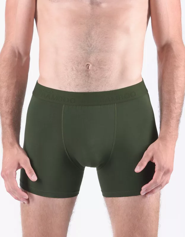 GINA pánské boxerky s delší nohavičkou, delší nohavička, šité, jednobarevné Eco Bamboo 74160P