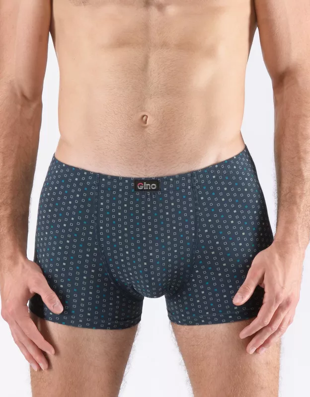 GINA pánské boxerky kratší nohavička, šité, s potiskem 73132P - petrolejová aqua 46/48