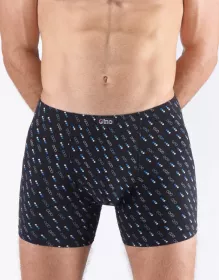 GINA pánské boxerky s delší nohavičkou, delší nohavička, šité, s potiskem 74171P