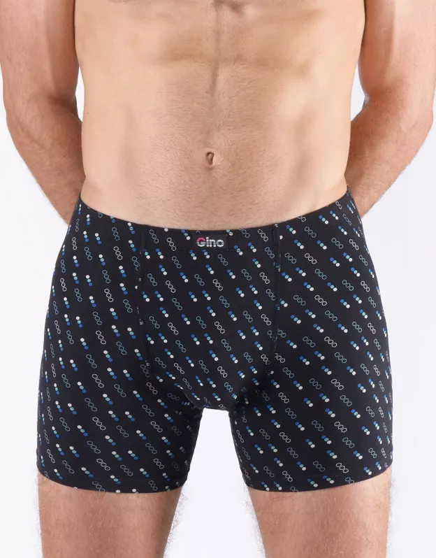 GINA pánské boxerky s delší nohavičkou, delší nohavička, šité, s potiskem 74171P