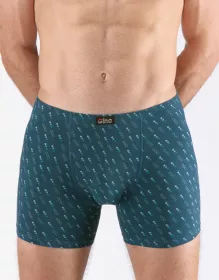 GINA pánské boxerky s delší nohavičkou, delší nohavička, šité, s potiskem 74171P