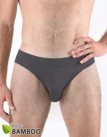GINA pánské slipy s úzkým bokem, úzký bok, šité, jednobarevné Eco Bamboo 70070P | tm. šedá 50/52, tm. šedá 54/56, tm. šedá 58/60