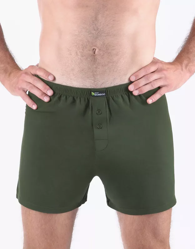GINA pánské trenky volné, šité, jednobarevné Eco Bamboo 75194P