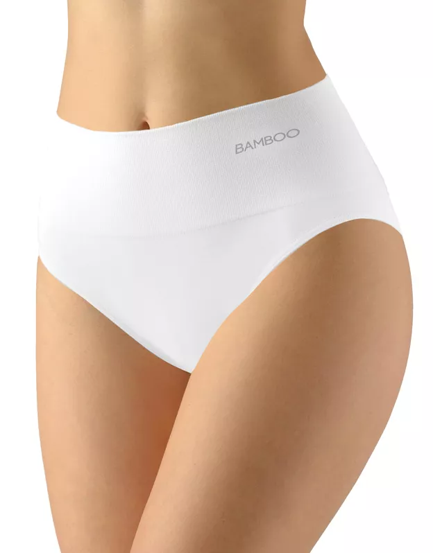 GINA dámské kalhotky klasické se širokým bokem, širší bok, bezešvé, jednobarevné Eco Bamboo 00039P - bílá XL/XXL