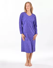 GINA dámské košilka noční dámská dlouhý rukáv, šité, s potiskem Pyžama 2025 19173P