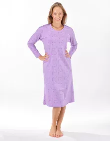 GINA dámské košilka noční dámská dlouhý rukáv, šité, s potiskem Pyžama 2025 19173P