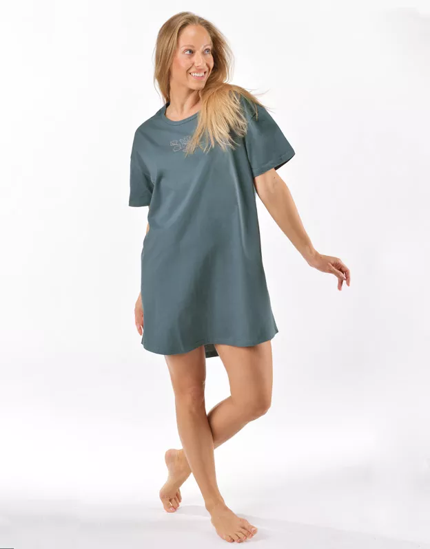 GINA dámské maxitriko dámské krátký rukáv, šité, s potiskem Pyžama 2025 19166P