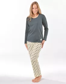 GINA dámské pyžamo dlouhé dámské, šité, s potiskem Pyžama 2025 19169P
