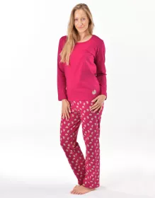 GINA dámské pyžamo dlouhé dámské, šité, s potiskem Pyžama 2025 19169P