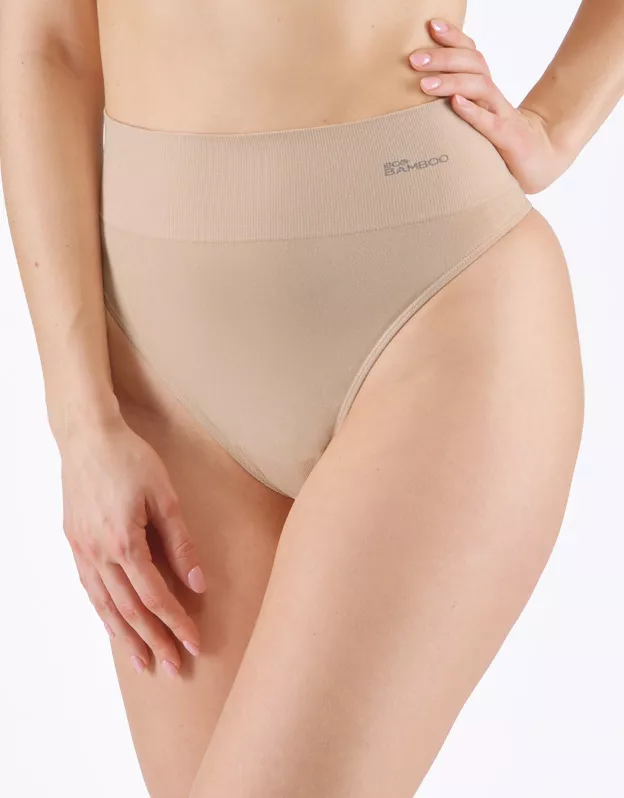GINA dámské tanga klasická se širokým bokem, francouzské, bezešvé, klasické, jednobarevné Eco Bamboo 05015P