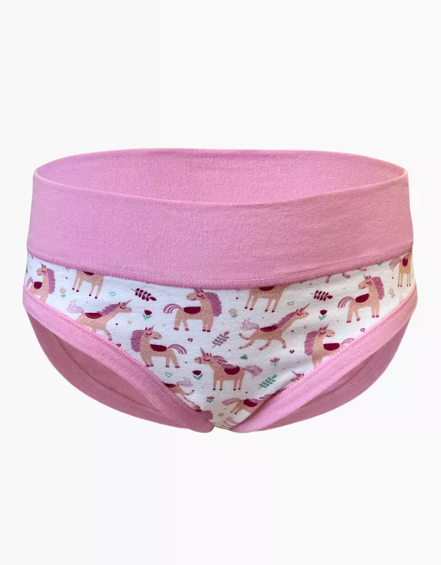 GINA dětské kalhotky klasické dívčí, úzký bok, šité, s potiskem Disco XIX 20028P - orchidej cukrová 140/146