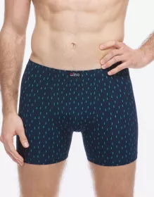 GINA pánské boxerky s delší nohavičkou nadměrné, šité, s potiskem 74182P