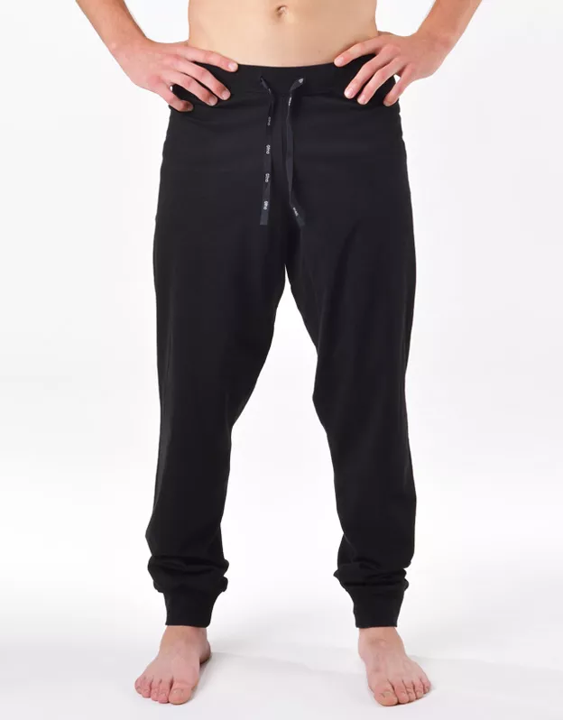 GINA pánské kalhoty dlouhé pyžamové pánské, šité, klasické, jednobarevné Pyžama 2025 79201P - černá XXL