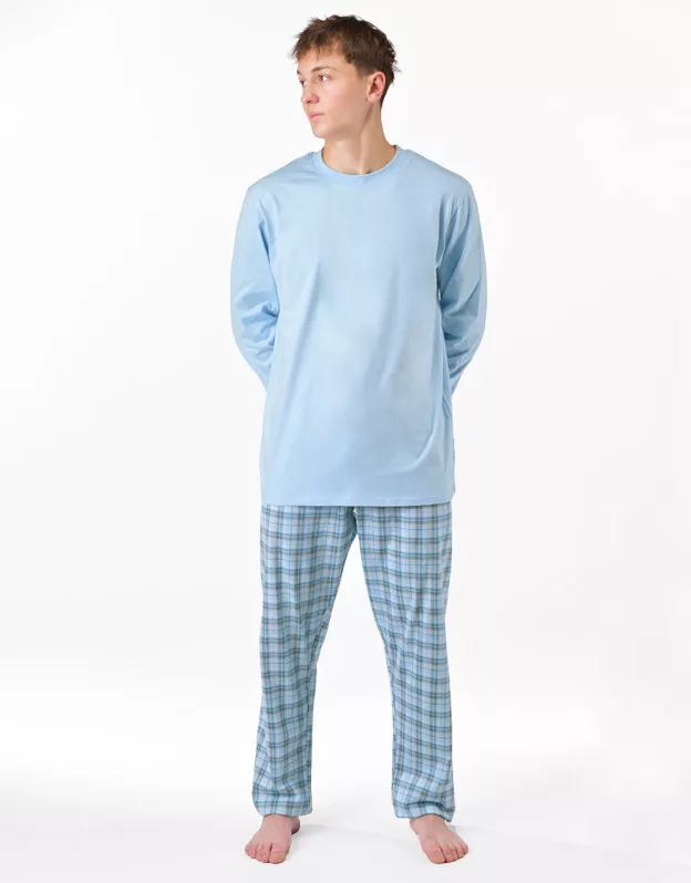 GINA pánské pyžamo dlouhé pánské, šité, s potiskem Pyžama 2025 79189P -