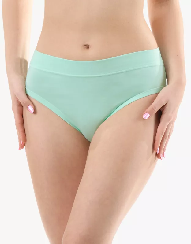 GINA dámské kalhotky klasické, širší bok, šité, jednobarevné Disco Solid 10247P - aqua 42/44