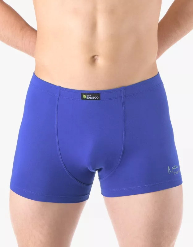 GINA pánské boxerky s kratší nohavičkou, kratší nohavička, šité, s potiskem Eco Bamboo 73129P - modrá olivová 50/52
