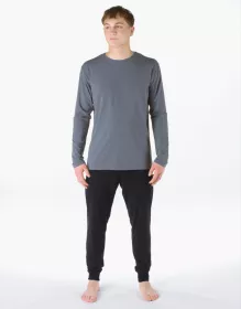 GINA pánské pyžamo dlouhé pánské, šité, jednobarevné Pyžama Bamboo 79207P