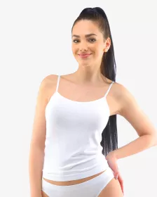 GINA dámské košilka, úzká ramínka, bezešvé, jednobarevné Bamboo Cotton 08031P