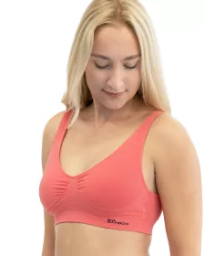 GINA dámské podprsenka sportovní s vycpávkami, bez kostice, bezešvé, jednobarevné Eco Bamboo 07014P EcoBamboo