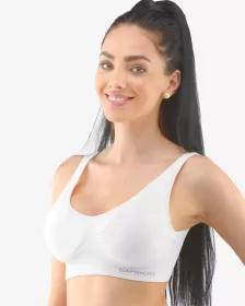 GINA dámské podprsenka sportovní s vycpávkami, bez kostice, bezešvé, jednobarevné Eco Bamboo 07014P EcoBamboo