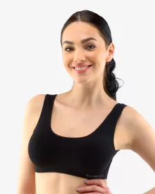 GINA dámské podprsenka sportovní s vycpávkami, bez kostice, bezešvé, jednobarevné Eco Bamboo 07014P EcoBamboo