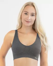 GINA dámské podprsenka sportovní s vycpávkami, bez kostice, bezešvé, jednobarevné Eco Bamboo 07014P EcoBamboo