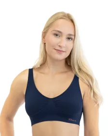 GINA dámské podprsenka sportovní s vycpávkami, bez kostice, bezešvé, jednobarevné Eco Bamboo 07014P EcoBamboo