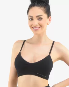 GINA dámské podprsenka sportovní s vycpávkami, bez kostice, bezešvé, jednobarevné Eco Bamboo 07021P EcoBamboo