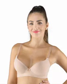 GINA dámské podprsenka vyztužená, push-up, bezešvé, jednobarevné Eco Bamboo 07019P EcoBamboo
