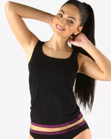 GINA dámské tílko, širší ramínka, bezešvé Bamboo Cotton 08020P - peprmint tm.popel L/XL