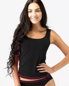 GINA dámské tílko, širší ramínka, bezešvé Bamboo Cotton 08020P - peprmint tm.popel L/XL