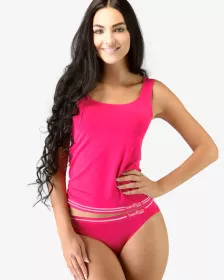 GINA dámské tílko, širší ramínka, bezešvé Bamboo Cotton 08020P - peprmint tm.popel L/XL
