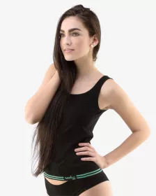 GINA dámské tílko, širší ramínka, bezešvé Bamboo Cotton 08020P - peprmint tm.popel L/XL