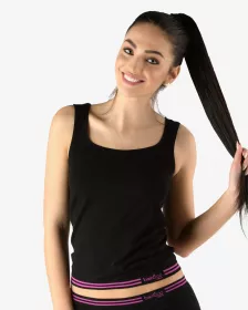 GINA dámské tílko, širší ramínka, bezešvé Bamboo Cotton 08020P - peprmint tm.popel L/XL