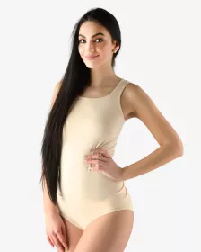 GINA dámské tílko prodloužené, širší ramínka, bezešvé, jednobarevné Bamboo Soft 08030P